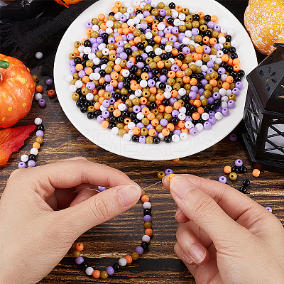Halloween Theme 1500Pcs 5 Colors Opaque Acrylic Beads MACR-SP0001-01A-02-1