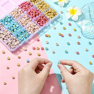 900Pcs 5 Colors Plating Acrylic Beads OACR-YW0002-42-1