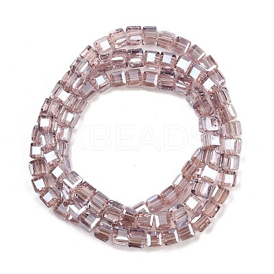 Electroplate Transparent Glass Beads Strands EGLA-B011-07A-PL02-1