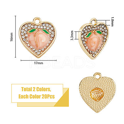 40Pcs 2 Colors Alloy Enamel Pendants FIND-DC0003-28-1