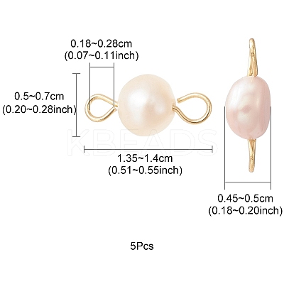 Natural Cultured Freshwater Pearl Connector Charms PALLOY-YW0001-52-1