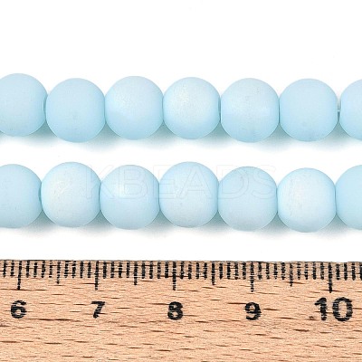 Frosted Opaque Glass Beads Strands GLAA-T032-P8mm-MBB10-1