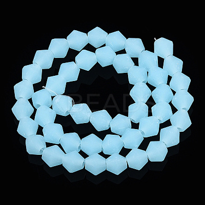 Imitation Jade Frosted Glass Bead Strands EGLA-A039-J6mm-MD03-1