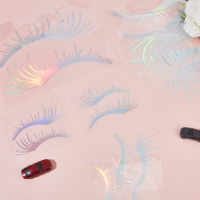 8 Pairs 2 Styles Eyelash Shape Waterproof PVC Picture Stickers DIY-HY0003-05C-1