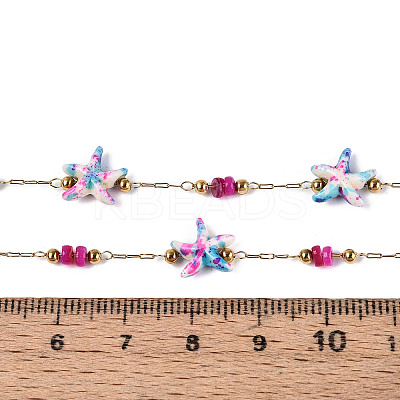 Handmade 316 Stainless Steel Starfish Link Chains CHS-N006-03H-G-1