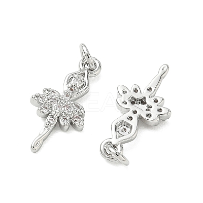 SHEGRACE Brass Micro Pave Cubic Zirconia Pendants XGRQ3D293-486P-1