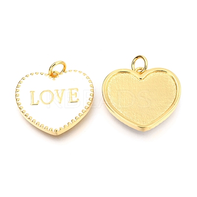 Brass Enamel Pendants KK-B027-03G-D-1
