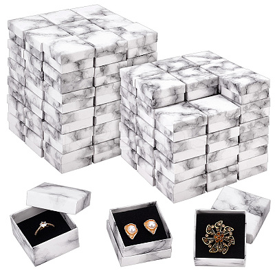 Square Cardboard Jewelry Boxes LS-CON-WH0092-46-1