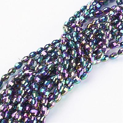 Electroplate Glass Beads Strands GC885Y-1-1