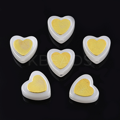 Imitation Jade Spray Painted Glass Beads LAMP-N032-05-C02-1