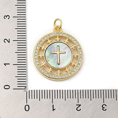 Brass Micro Pave Cubic Zirconia Pendants ZIRC-P110-02G-1