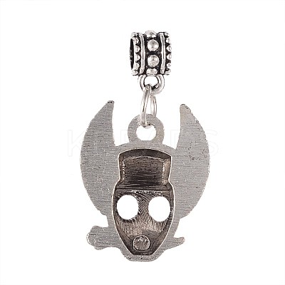 Skull Tibetan Style Alloy European Dangle Charms PALLOY-I116-35AS-1