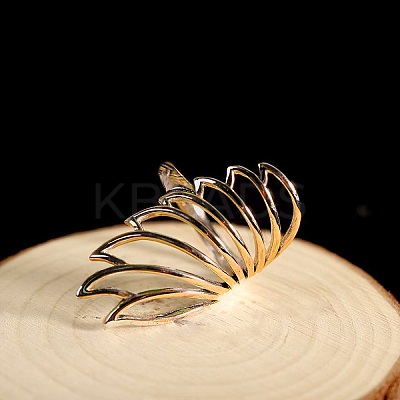 Minimalist Hollow Feather Brass Finger Ring for Women LS-UI5232-1-1