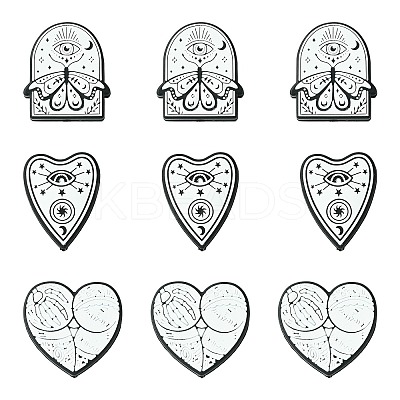 15Pcs 3 Styles Food Grade Gothic Theme Silicone Focal Beads SIL-CJ0001-88-1