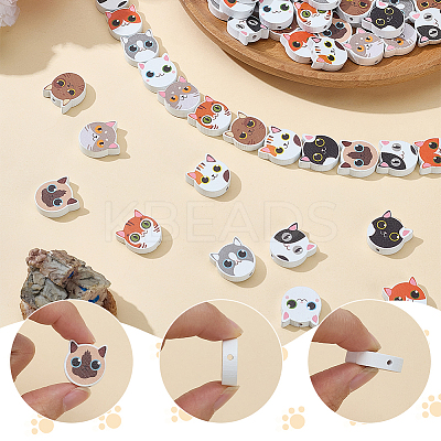 100Pcs 10 Styles Wood Beads WOOD-WR0001-11-1