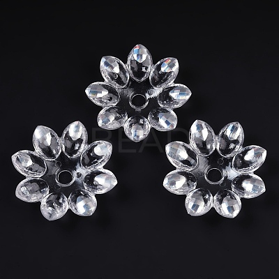 Plating Acrylic Bead Caps OACR-H118-04B-1