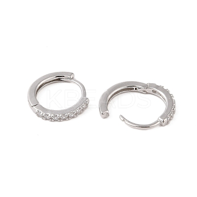 925 Sterling Silver with  Micro Pave Cubic Zirconia Hoop Earrings Findings STER-B004-17P-1