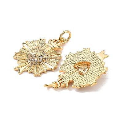 SHEGRACE Brass Micro Pave Clear Cubic Zirconia Pendants XGRQ2C465-405G-1