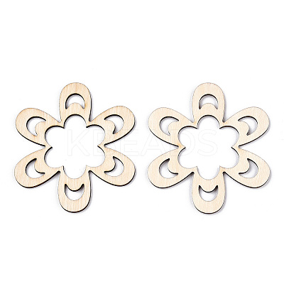Unfinished Natural Poplar Wood Big Pendants WOOD-TAC0012-10-1