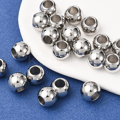 Tarnish Resistant Rondelle 201 Stainless Steel European Beads STAS-N020-03-10mm-1