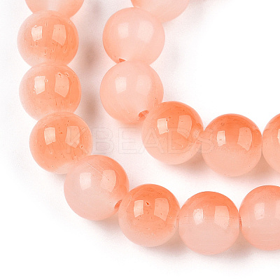 Baking Paint Imitation Jade Glass Round Bead Strands DGLA-N003-6mm-07-1