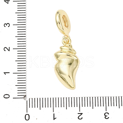Brass Micro Pave Clear Cubic Zirconia Sea Animal European Dangle Charms KK-B159-04G-04-1