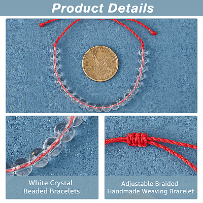8Pcs 8 Colors Natural Quartz Crystal Braided Bead Bracelets Set BJEW-FI0001-36-1