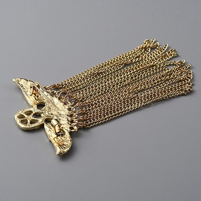 Alloy Eagle Wing with Pentagram Brooch Pin JEWB-WH0030-13C-G-1