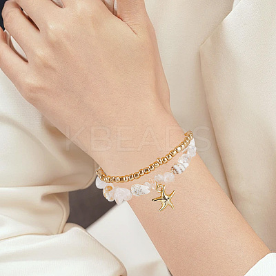 6Pcs Adjustable Waxed Cotton Cord Braided Bead Bracelets and Natural Quartz Crystal Bead Bracelets Sets BJEW-SC0001-53-1