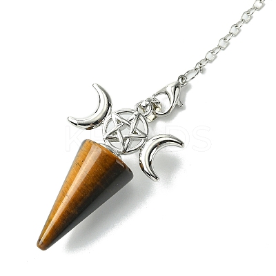 Natural Tiger Eye Cone Dowsing Pendulum Big Pendants G-C114-01P-16-1