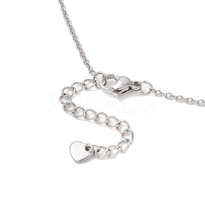Chakra Gemstone Chip Beaded Pendant 304 Stainless Steel Cable Chain Necklaces NJEW-JN05501-1