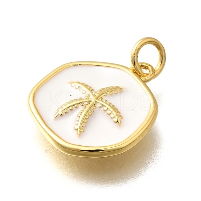 Brass Enamel Pendants KK-Q043-11G-B-1