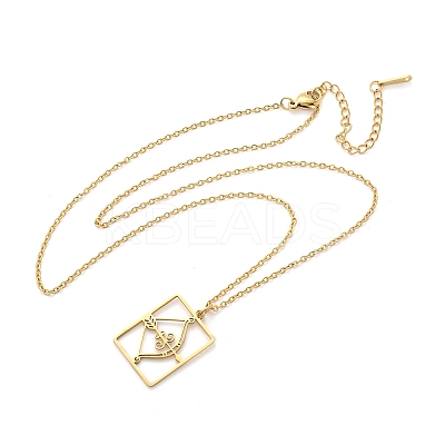304 Stainless Steel Necklace NJEW-D330-01G-09-1