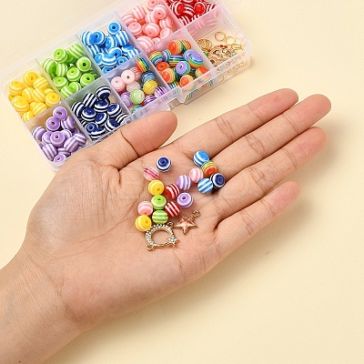 225Pcs Round Resin Beads DIY-YW0002-85-1