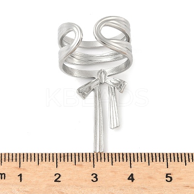 304 Stainless Steel Open Cuff Rings for Women RJEW-U060-01M-P-1