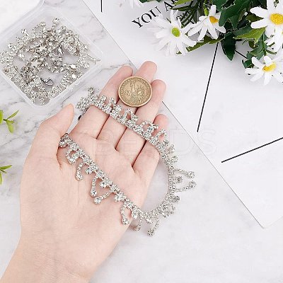 2pcs Crystal Glass Rhinestone Shoes Chain FIND-NB0002-33-1
