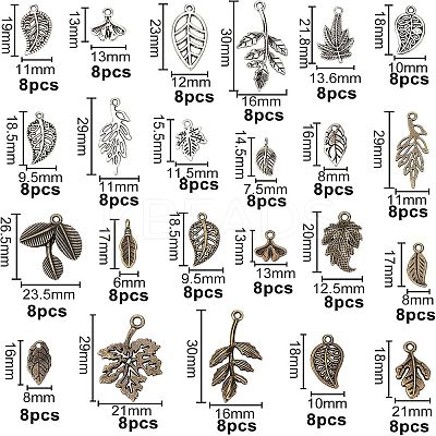 Tibetan Style Alloy Leaf Pendants TIBEP-PH0001-10-LF-1