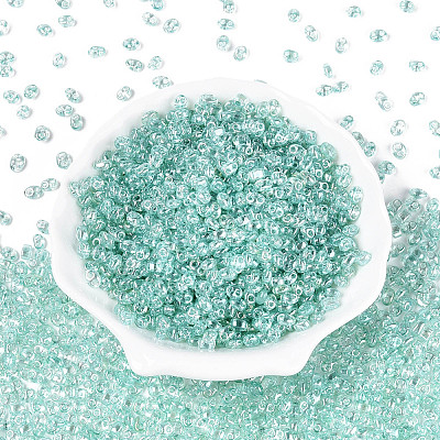 Transparent Colours Luster Glass Seed Beads SEED-N008-09C-1