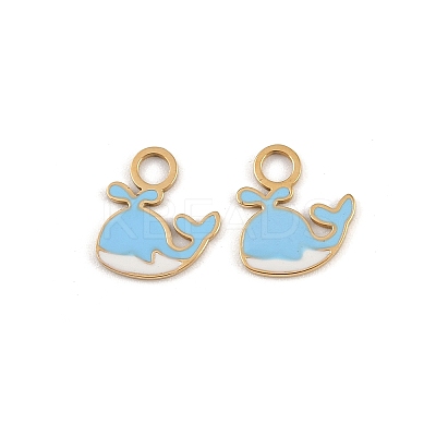 304 Stainless Steel Enamel Charms STAS-G357-02G-02-1