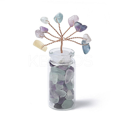 Natural Fluorite Chips Tree Decorations DJEW-P021-E03-1
