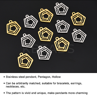 20Pcs 2 Colors 201 Stainless Steel Charms STAS-UN0031-02-1