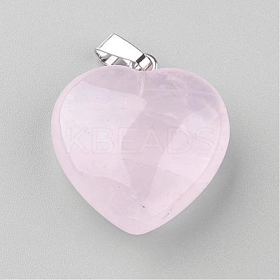 Natural Rose Quartz Pendants G-S219-16F-1