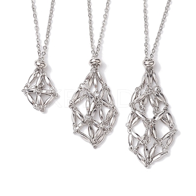Tarnish Resistant 3Pcs 3 Styles 304 Stainless Steel Cable Chain Necklace Makings NJEW-JN04932-02-1