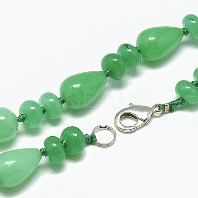 Natural Malaysia Jade Beaded Necklaces NJEW-S389-22-1