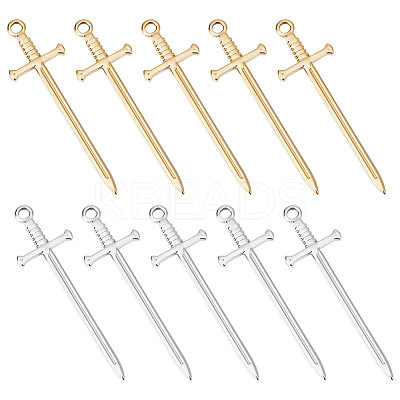 16Pcs 2 Colors 201 Stainless Steel Pendants STAS-UN0049-65-1
