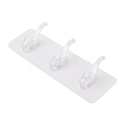 Self-adhesive Acrylic Wall Hook Hangers AJEW-TADJ0001-09B-02-1