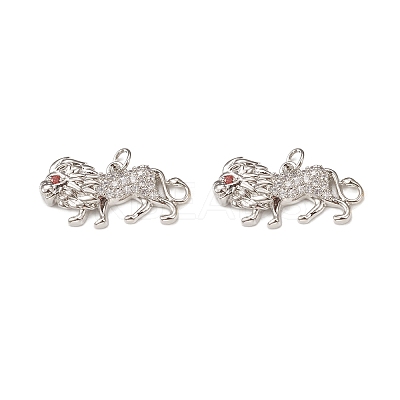 Brass Micro Pave Cubic Zirconia Charms KK-E068-VB301-1