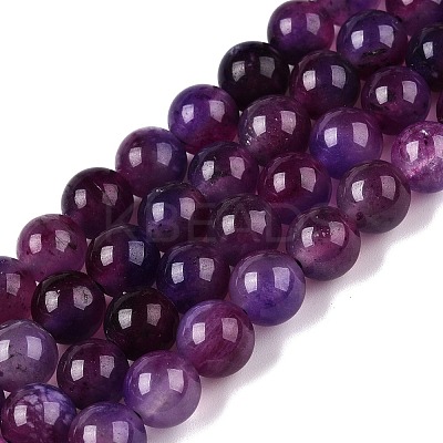 Dyed Natural White Jade Beads Strands G-T138-8mm-210-12-1