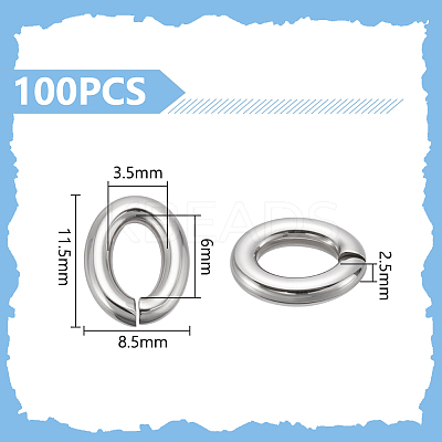 100Pcs 304 Stainless Steel Open Jump Rings STAS-UN0063-41A-1