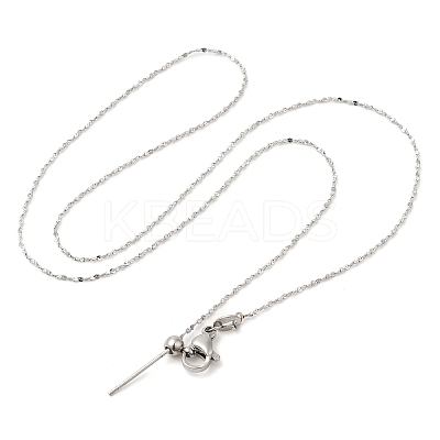 Non-Tarnish 304 Stainless Steel Serpentine Chain Necklace for Women NJEW-G104-07P-1
